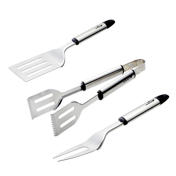 Kovea BBQ Tool Set KGA-1002 Stainless Steel Barbeque Fork, Slotted Turner, Tongs