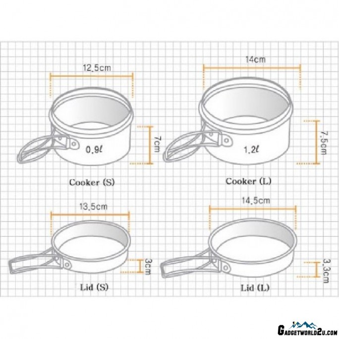 Kovea Cookware Solo 2 KSK-SOLO2 Hard Anodizing Coating Cookware for 1-2 Persons