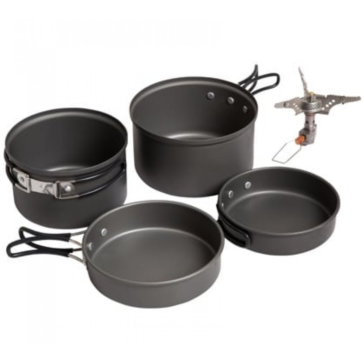 Kovea Cookware Stove Set Solo 3 KSK-SOLO3 Hard Anodized Cookware for 1-2 Persons