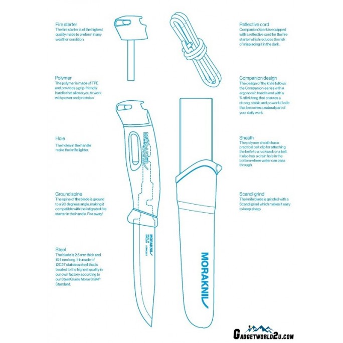 MoraKniv Companion Spark (S) Yellow Bushcraft Knife 13573