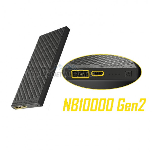 Nitecore NB10000 Gen II Quick-Charge USB/USB-C Dual Port 10000mAh Power Bank
