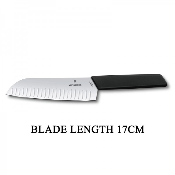 Victorinox Swiss Modern 17cm Santoku Meat Vegetable Fish Knife Black 6.9053.17KB