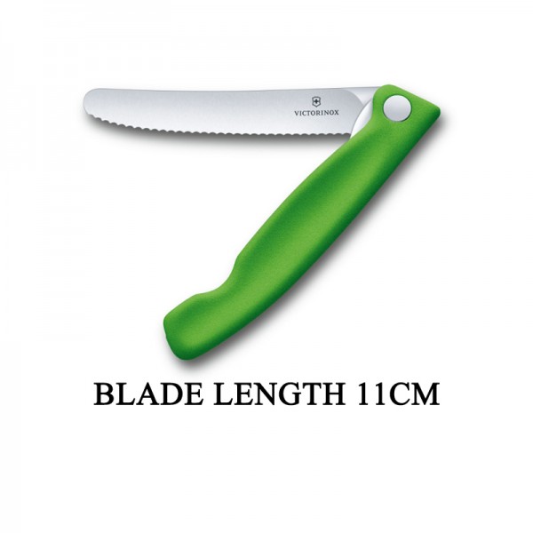 Victorinox Swiss Classic 11cm Wavy Edge Serrated Foldable Paring Knife Green 6.7836.F4B