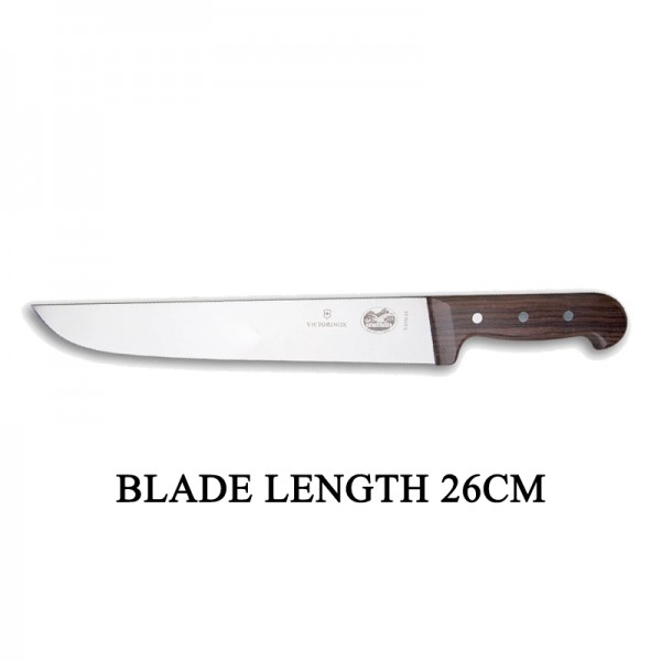 Victorinox RoseWood 26cm Rigid Wood Broad Blade Butcher Knife 5.5200.26