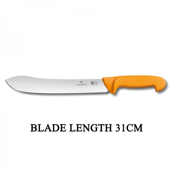 Victorinox Swibo 31cm Widened Tip Curved Rigid Slaughter Butcher Knife 5.8436.31