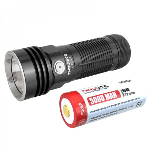 ThruNite TC20 V2 Black CREE XHP70 2nd Gen CW LED 4068L USB Rechargeable Flashlight