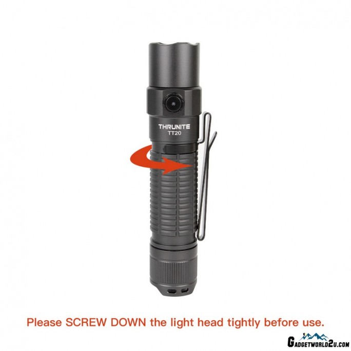 ThruNite TT20 Metal Grey Luminus SST70 CW LED 2526L Rechargeable Flashlight 