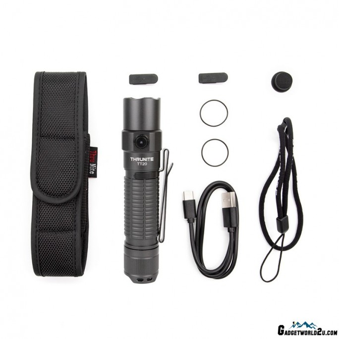 ThruNite TT20 Metal Grey Luminus SST70 CW LED 2526L Rechargeable Flashlight 
