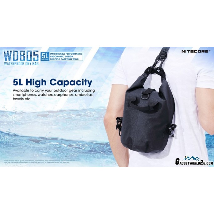 Nitecore WDB05 Waterproof Dry Bag 5L Black
