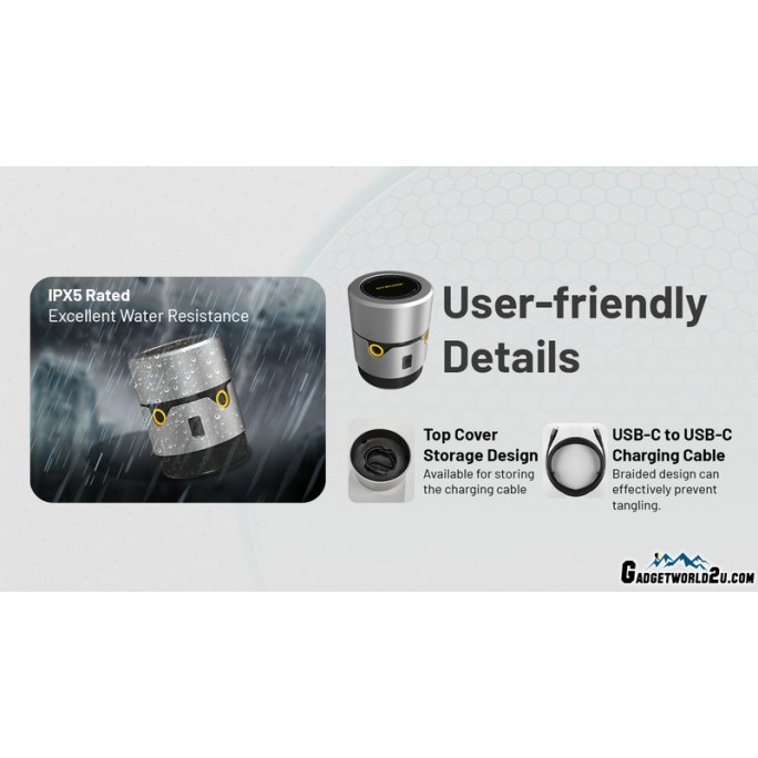 Nitecore EMR30 Rechargeable Mosquito Repeller PD + QC 3.0 USB 10,400mAh Power Bank
