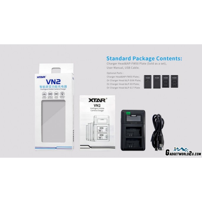 XTAR VN2 Camera Battery Charger for Sony NP-FW50 Battery