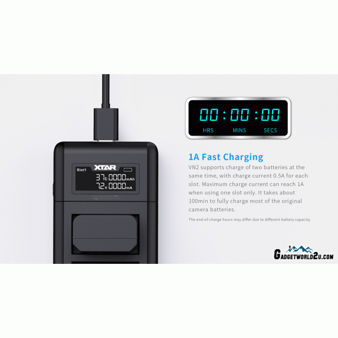 XTAR VN2 Camera Battery Charger for Sony NP-FW50 Battery