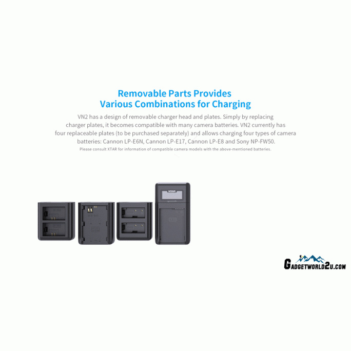 XTAR VN2 Camera Battery Charger for Sony NP-FW50 Battery