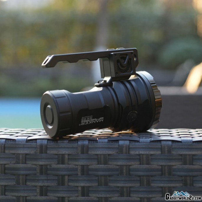 Manker MK38 Satellite Black 8x CREE XHP70.2 CW LED 41500L Rechargeable Flashlight with Battery