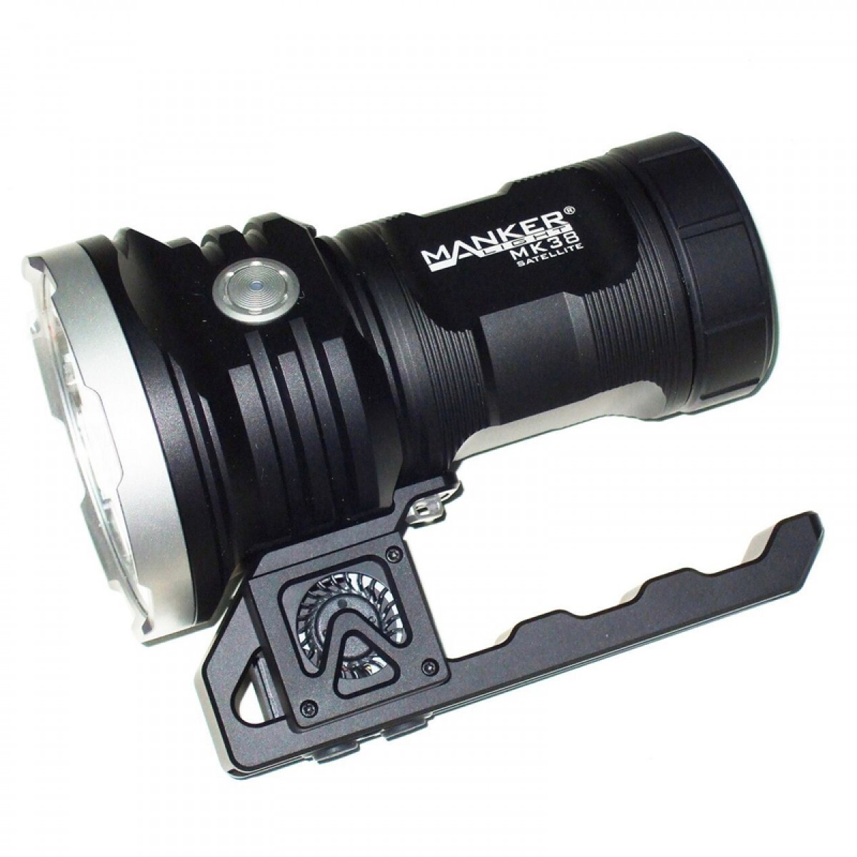 Manker MK38 Satellite Black 8x CREE XHP70.2 CW LED 41500L Rechargeable Flashlight with Battery