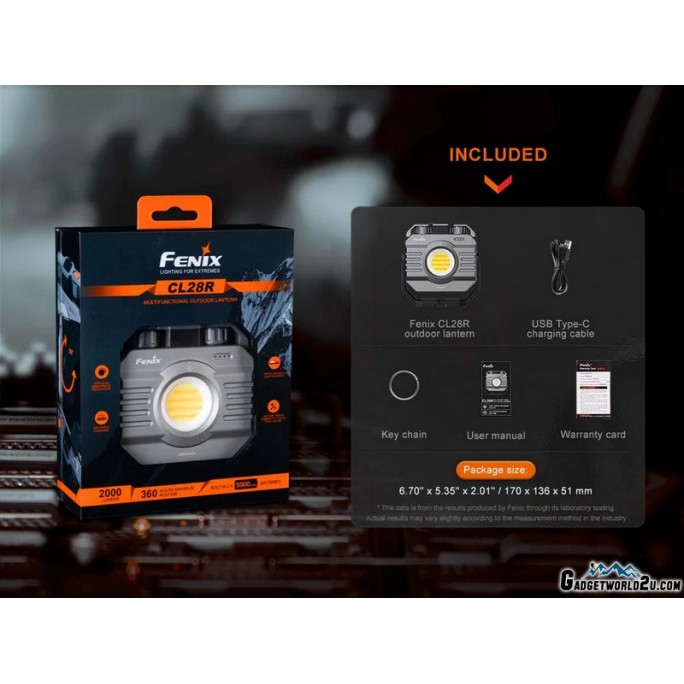 Fenix CL28R Rechargeable 2000L Camping Lantern with Colour Temperature Adjust