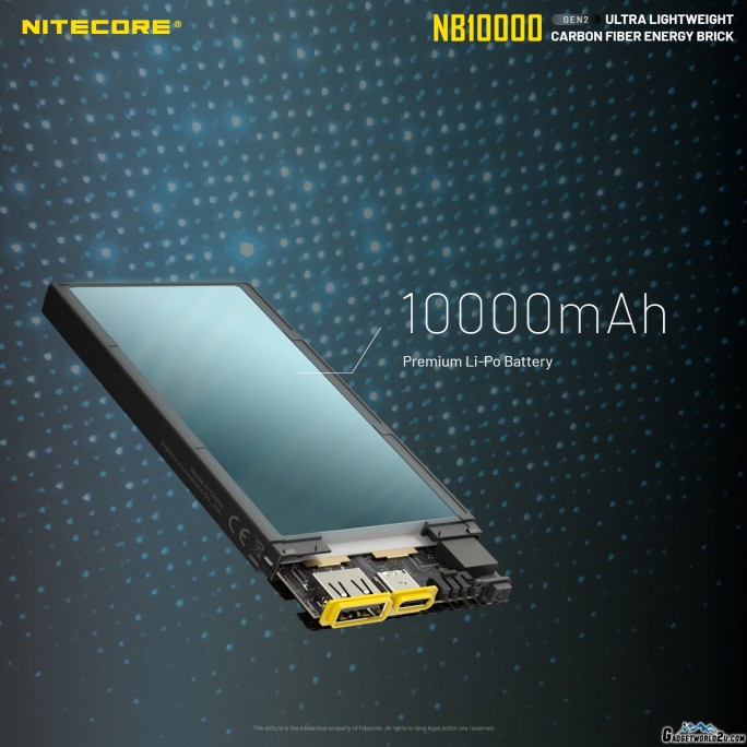 Nitecore NB10000 Gen II Silver Quick-Charge USB/USB-C Dual Port 10000mAh Power Bank