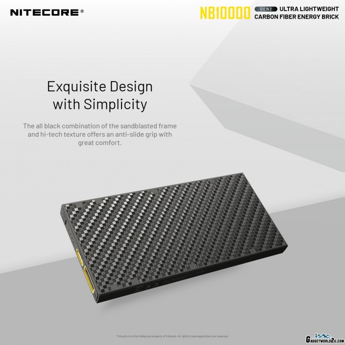 Nitecore NB10000 Gen II Silver Quick-Charge USB/USB-C Dual Port 10000mAh Power Bank