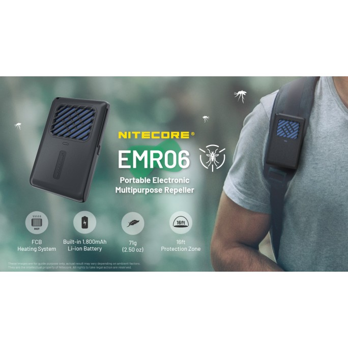 Nitecore EMR06 Desert Tan Rechargeable Portable Electronic FCB Heating MOLLE System Mosquito Repeller