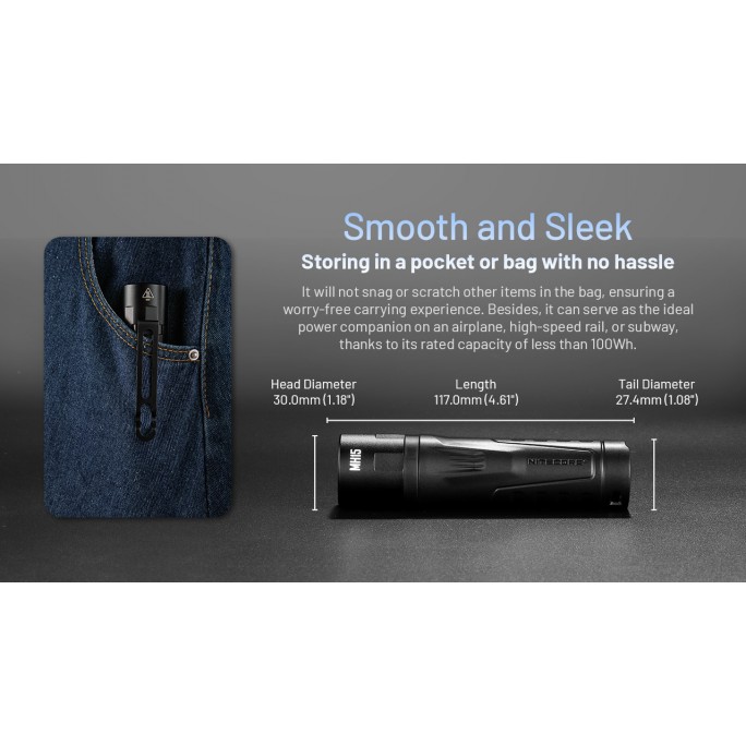 Nitecore MH15 Luminus SST40 LED 2000L 2-in-1 Rechargeable Power Bank Flashlight