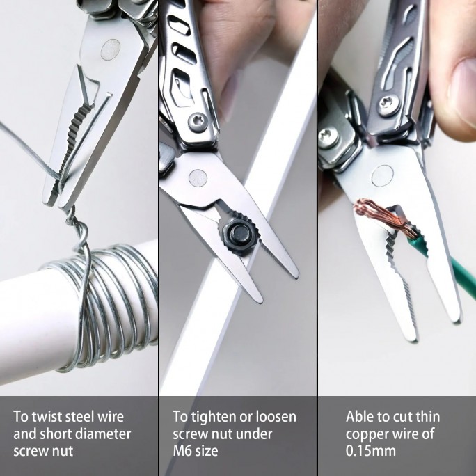 NexTool 11-in-1 Mini Flagship NE20122 (Dark) Steel Full Size Pliers Scissors Multifunctional Multitool