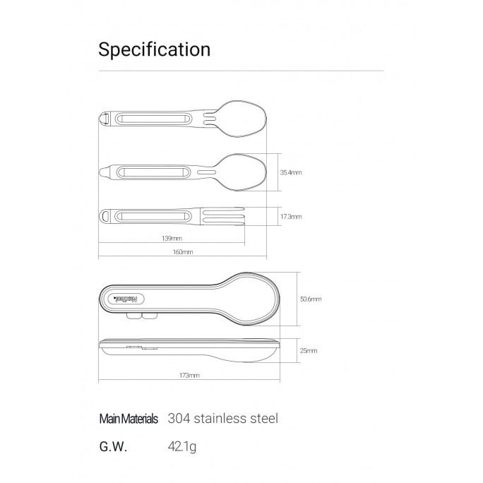 NexTool Stainless Steel Cutlery Set NE20133 Camping Tableware Spoon Fork