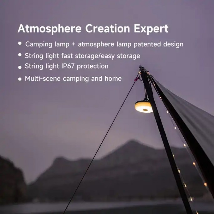 NexTool Milky Way 2-in-1 Camping Lamp (Fairy Lights) NE20247 Lantern Portable Hand Cranked Retractable Ambient Decorative Lighting