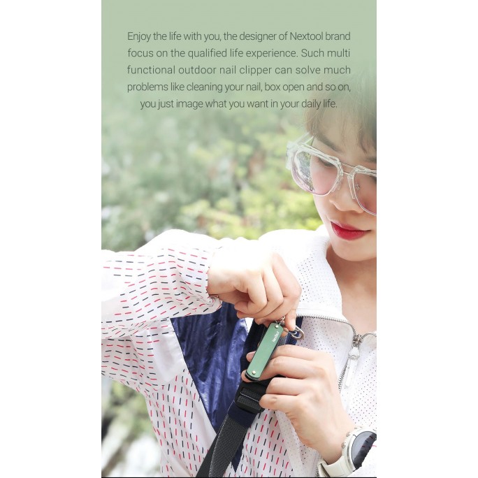 NexTool 6-in-1 Nail Clipper Multifunctional Knife NE20011 (Olive Drab) Pocket Size Multitool
