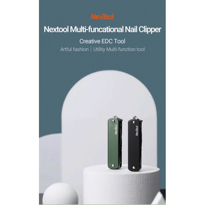 NexTool 6-in-1 Nail Clipper Multifunctional Knife NE20011 (Olive Drab) Pocket Size Multitool