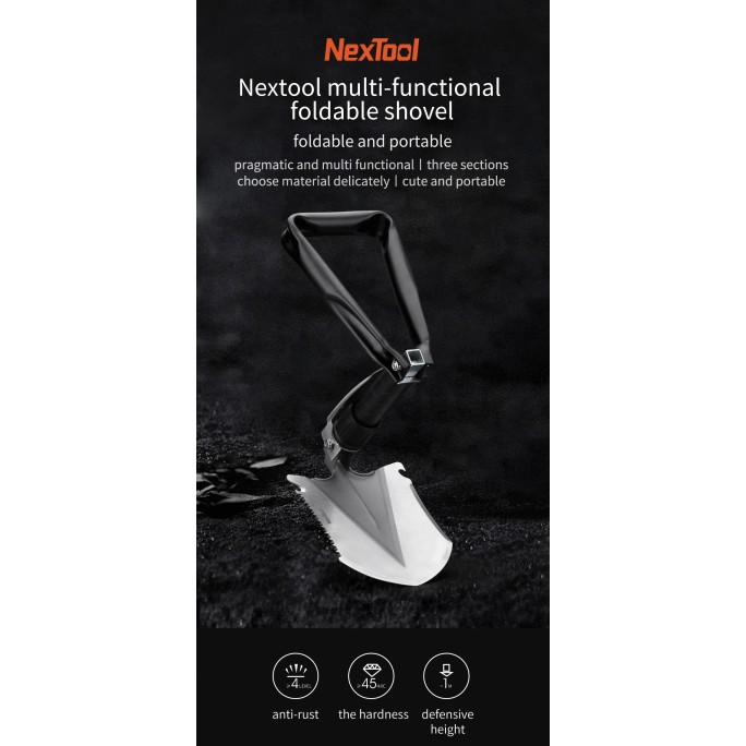 NexTool 8-in-1 Multifunctional Folding Shovel Axe Wood Saw Hook Knife NE20033