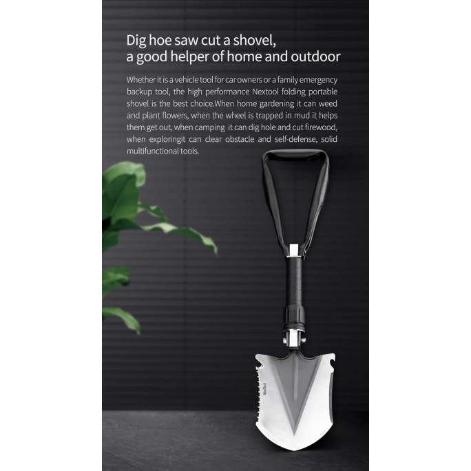 NexTool 8-in-1 Multifunctional Folding Shovel Axe Wood Saw Hook Knife NE20033