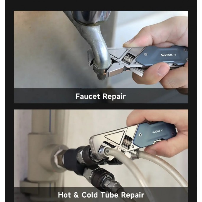 NexTool 6-in-1 Light Duty Wrench W1 with 1opc Screwdriver Set NE20270 Pocket Size Multitool