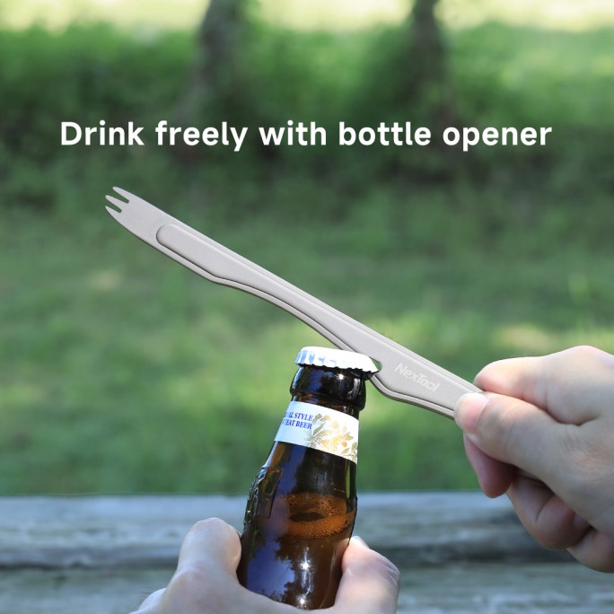 NexTool 4-in-1 Multifunctional Titanium BBQ Tongs NE20253 Knife Fork Bottle Opener