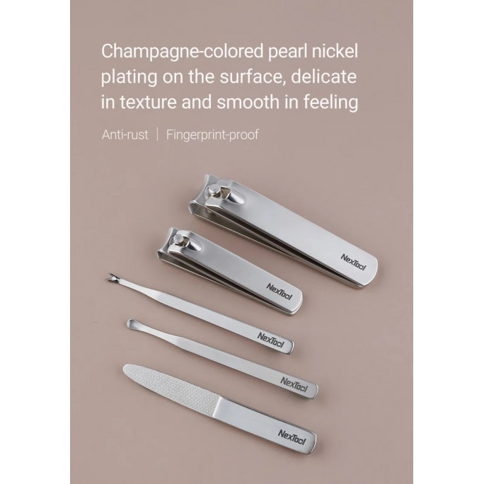 NexTool Zhizhen Nail Clipper Set NE20015 Stainless Steel Ear Picker Cuticle Pusher Nail File Household Personal Care Set