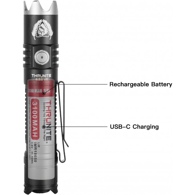 ThruNite BSS V5 Black Luminus SST70 CW LED 2676L USB Rechargeable Flashlight