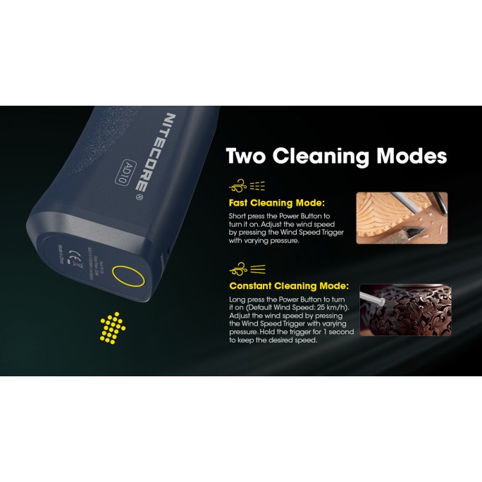 Nitecore AD10 Professional Cordless USB Rechargeable Air Duster Blower