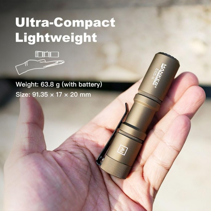 Manker E05 II NW SAND Neutral White LED 800L Rechargeable EDC Flashlight