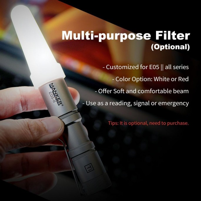 Manker E05 II Ti NW TITANIUM Neutral White LED 800L Rechargeable EDC Flashlight