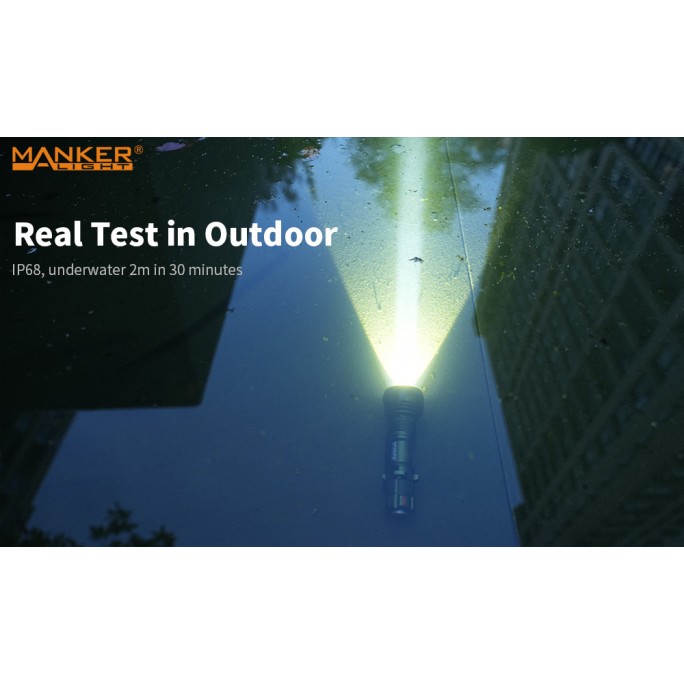 Manker Striker Mini Ti TITANIUM NATURAL Osram KW CSLNM1.TG LED 635L Rechargeable Pocket Tactical Flashlight