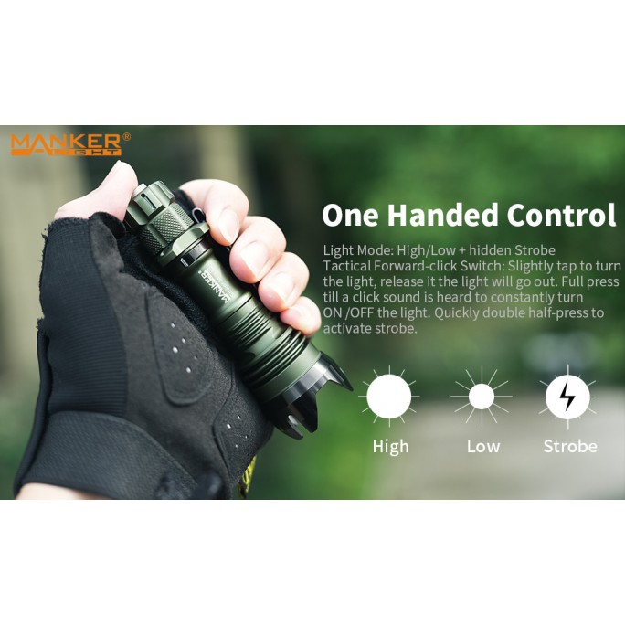 Manker Striker Mini Color Ti TITANIUM NEBULA (SKULL) Osram KW CSLNM1.TG LED 635L Rechargeable Pocket Tactical Flashlight