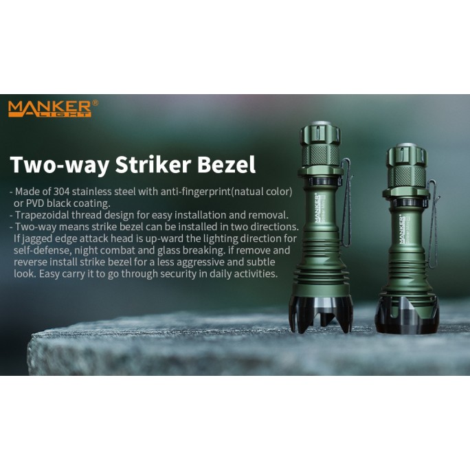 Manker Striker Mini Color Ti TITANIUM NEBULA (SKULL) Osram KW CSLNM1.TG LED 635L Rechargeable Pocket Tactical Flashlight