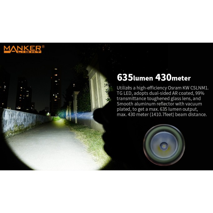 Manker Striker Mini Color Ti TITANIUM NEBULA (SKULL) Osram KW CSLNM1.TG LED 635L Rechargeable Pocket Tactical Flashlight