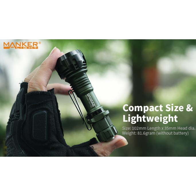 Manker Striker Mini Color Ti TITANIUM NEBULA (SKULL) Osram KW CSLNM1.TG LED 635L Rechargeable Pocket Tactical Flashlight