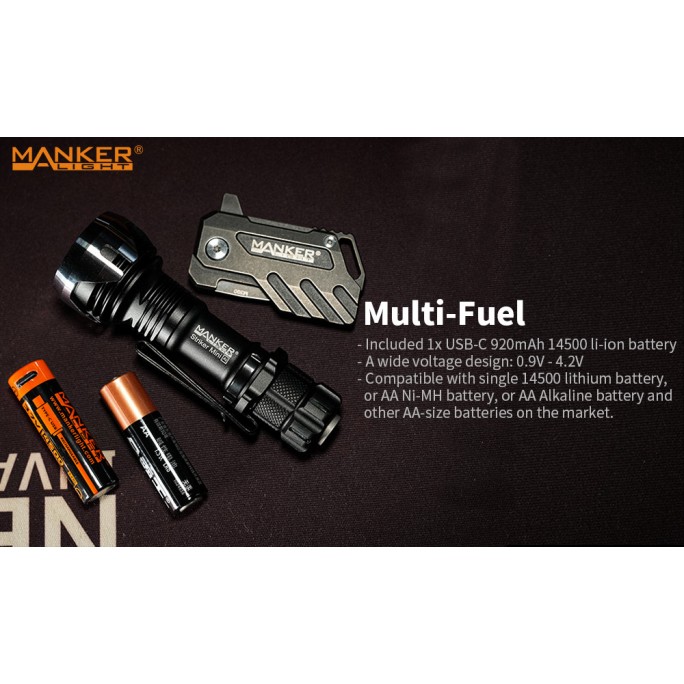 Manker Striker Mini Color Ti TITANIUM NEBULA (SKULL) Osram KW CSLNM1.TG LED 635L Rechargeable Pocket Tactical Flashlight