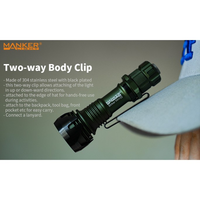 Manker Striker Mini Color Ti TITANIUM NEBULA (SKULL) Osram KW CSLNM1.TG LED 635L Rechargeable Pocket Tactical Flashlight