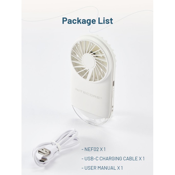 Nitecore NEF02 Multipurpose Pocket Fan (White)