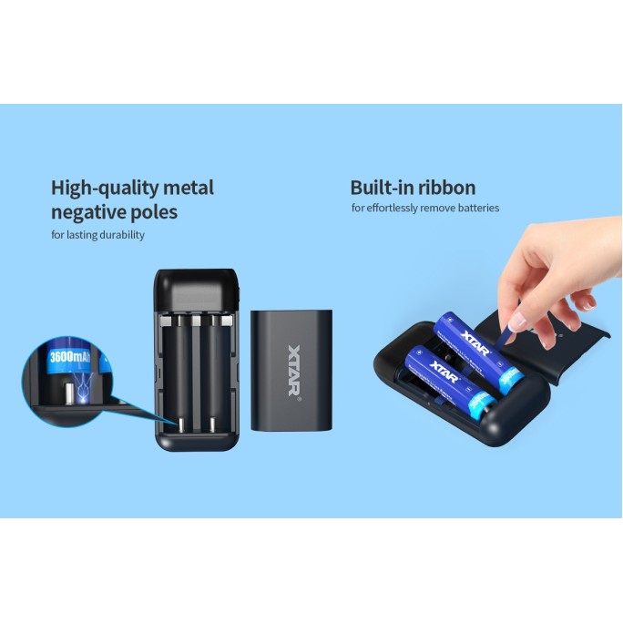 XTAR PB2SL QC3.0 PD3.0 2-in-1 Portable Charger with Power Bank Function (Black)