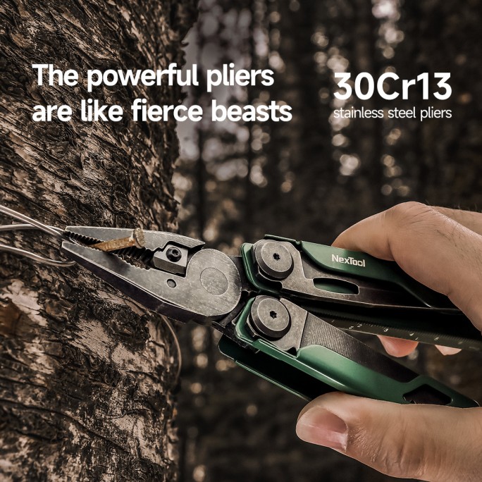 NexTool Flagship Pro NE20278 (Green) 16-in-1 Steel Full Size Pliers Scissors Multitool