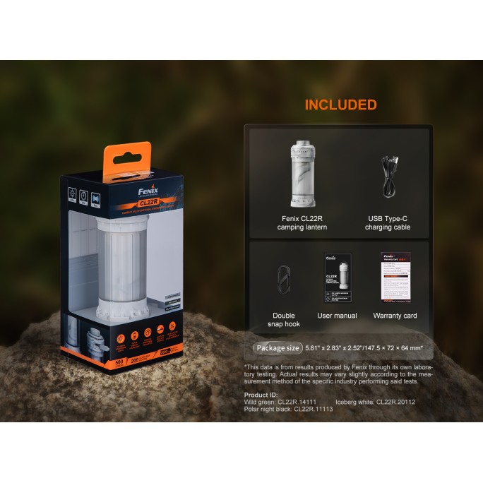 Fenix CL22R Rechargeable 500L Camping Lantern (Polar Night Black)