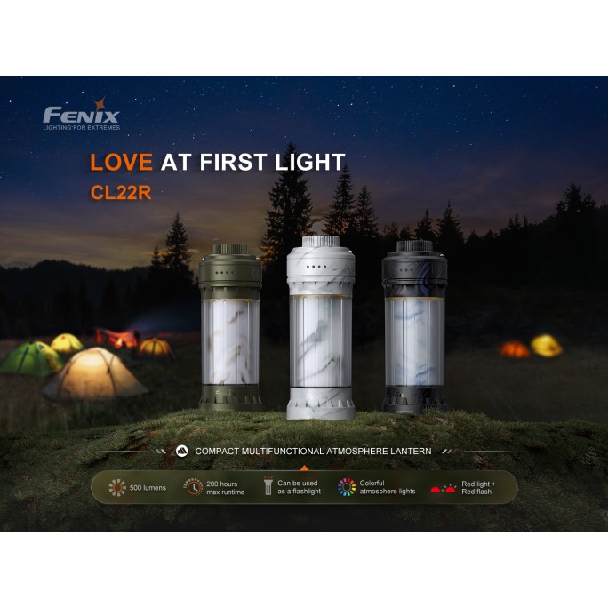 Fenix CL22R Rechargeable 500L Camping Lantern (Polar Night Black)